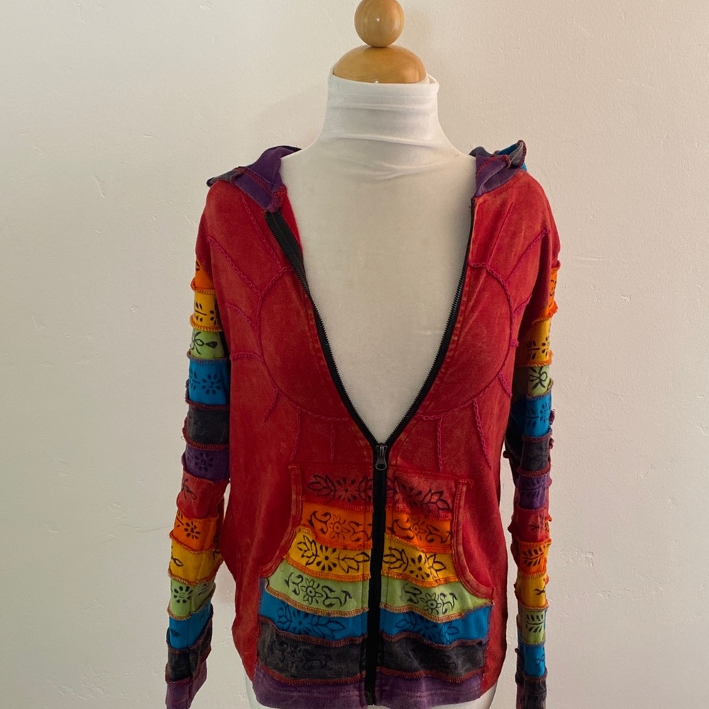 Rainbow colored hoodie size M Om - Picture 5 of 7